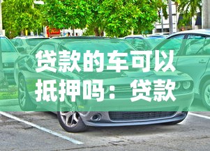 贷款的车可以抵押吗：贷款购车能否再抵押