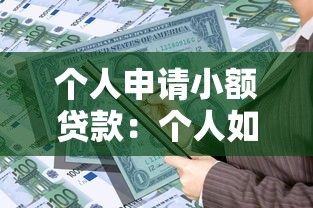 个人申请小额贷款：个人如何快速获得小额资金