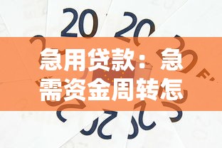 急用贷款：急需资金周转怎么办