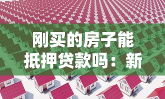刚买的房子能抵押贷款吗：新房可以做抵押贷款申请吗