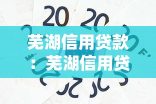 芜湖信用贷款：芜湖信用贷款如何申请最便捷