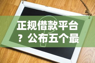 正规借款平台？公布五个最新不查征信的口子