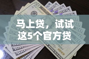 马上贷，试试这5个官方贷款平台