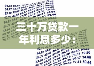 三十万贷款一年利息多少：30万借贷一年需支付多少利息