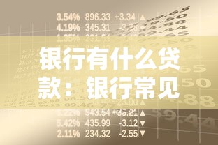 银行有什么贷款：银行常见贷款类型有哪些