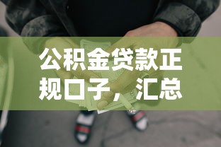 公积金贷款正规口子，汇总五个2025最新2025黑户网贷必下款的平台