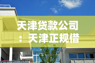 天津贷款公司：天津正规借贷机构有哪些