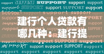 建行个人贷款有哪几种：建行提供哪些个人贷款类型