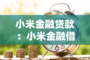 小米金融贷款：小米金融借款申请条件有哪些