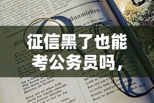 征信黑了也能考公务员吗，探讨五款2025最新16岁贷款平台