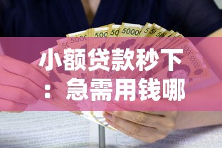 小额贷款秒下：急需用钱哪里能快速借到