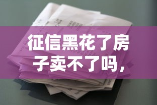 征信黑花了房子卖不了吗，推荐五个2025最新借款平台能贷款