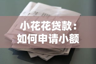 小花花贷款：如何申请小额信用贷