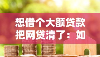 想借个大额贷款把网贷清了：如何申请大额贷款还清网贷债务