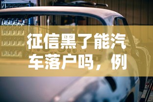 征信黑了能汽车落户吗，例举5个2025最新网贷利息低的平台