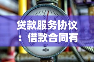 贷款服务协议：借款合同有哪些注意事项