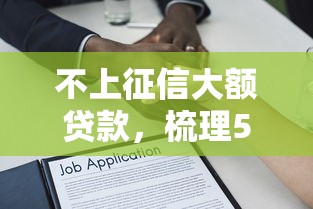 不上征信大额贷款，梳理5个2025最新黑户借款马上到账的口子