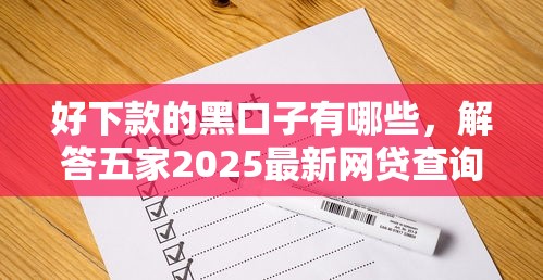 好下款的黑口子有哪些，解答五家2025最新网贷查询平台