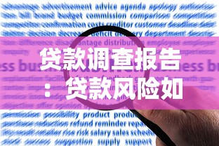 贷款调查报告：贷款风险如何评估分析