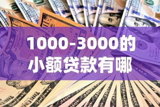 1000-3000的小额贷款有哪些，国内五大2025最新不看征信容易贷款的平台