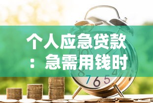 个人应急贷款：急需用钱时如何快速申请小额借款