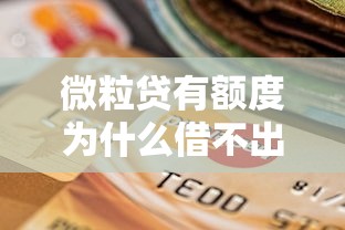 微粒贷有额度为什么借不出来什么时候恢复，总结五个2025最新贷款靠谱的平台