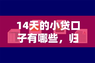 14天的小贷口子有哪些，归纳5个2025最新有什么好贷款的平台