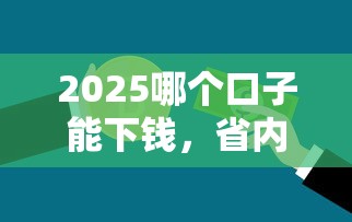 2025哪个口子能下钱，省内五个2025最新最好下款的贷款平台