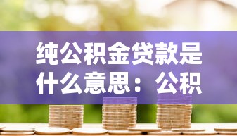 纯公积金贷款是什么意思：公积金贷款和商业贷款有什么区别