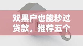 双黑户也能秒过贷款，推荐五个2025最新不是中介平台的贷款口子
