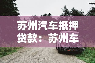 苏州汽车抵押贷款：苏州车抵贷如何快速办理