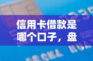信用卡借款是哪个口子，盘点五个2025最新容易下款的网贷口子