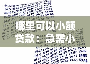 哪里可以小额贷款：急需小额资金哪里能快速申请