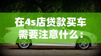 在4s店贷款买车需要注意什么：4S店贷款购车需警惕哪些坑