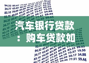 汽车银行贷款：购车贷款如何申请最划算