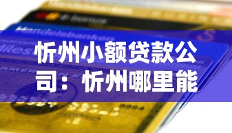 忻州小额贷款公司：忻州哪里能办理小额信用贷款