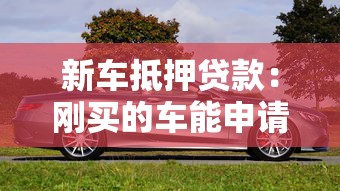 新车抵押贷款：刚买的车能申请抵押贷款吗