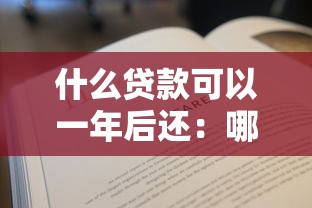 什么贷款可以一年后还：哪些贷款允许一年后开始还款