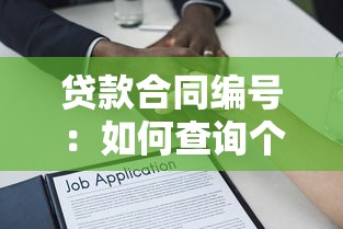贷款合同编号：如何查询个人借款协议号码