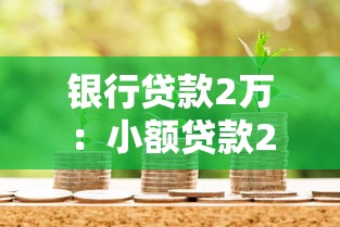 银行贷款2万：小额贷款2万元需要什么条件