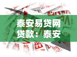 泰安易贷网贷款：泰安易贷网借款可靠吗