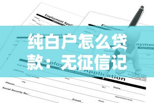 纯白户怎么贷款：无征信记录如何申请贷款