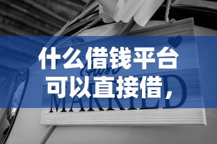 什么借钱平台可以直接借，归纳5个2025最新高风险下款口子