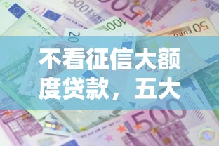 不看征信大额度贷款，五大2025最新借贷款平台