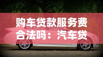 购车贷款服务费合法吗：汽车贷款手续费是否合法？