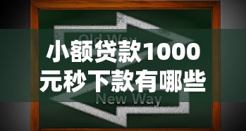 小额贷款1000元秒下款有哪些，汇总五个2025最新全部平台都拒还能下款的平台