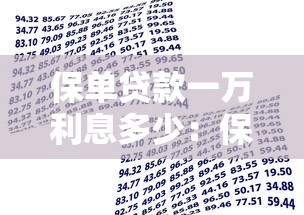 保单贷款一万利息多少：保单贷1万元年息要支付多少