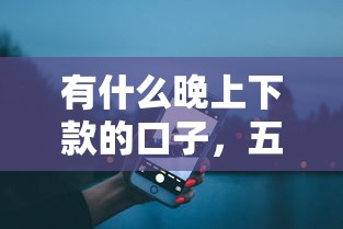 有什么晚上下款的口子，五大2025最新大学生可以贷款的平台