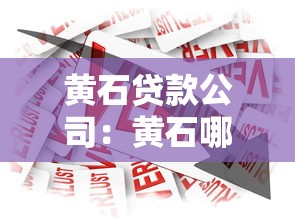 黄石贷款公司：黄石哪家金融机构提供贷款服务