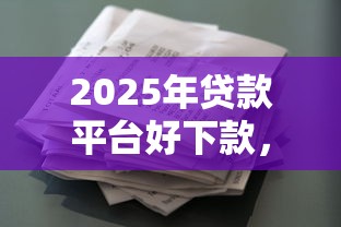 2025年贷款平台好下款，例举5个2025最新2025黑户借款必下口子